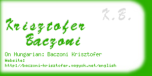 krisztofer baczoni business card